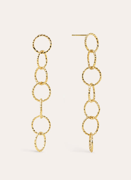 Twist Circles & Circles Gold Earrings