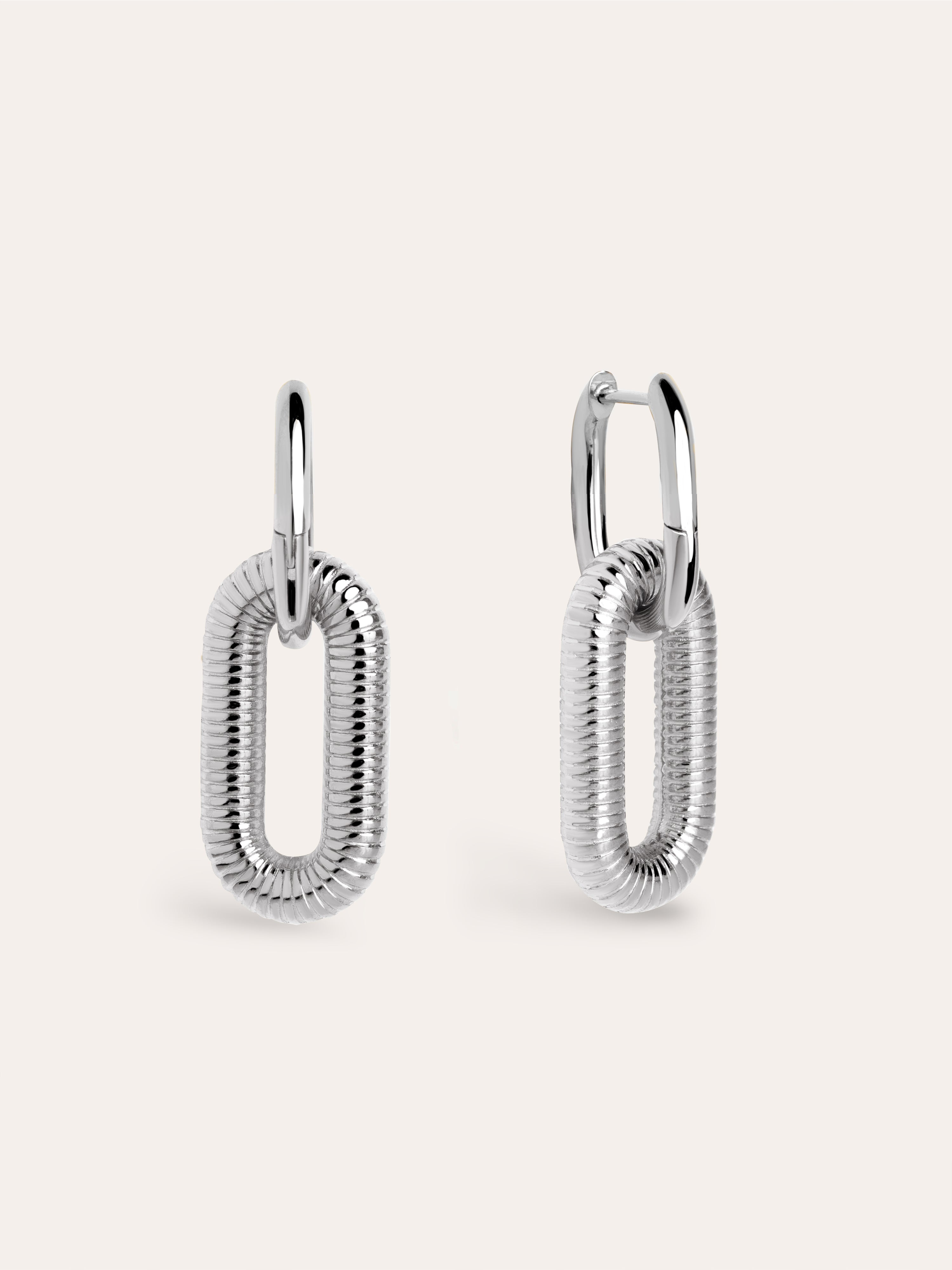 Twisted Link Sterling Steel Earrings