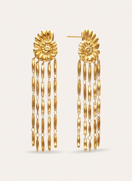Zafira Shells Earrings Stainless Steel 18kt Gold Plated