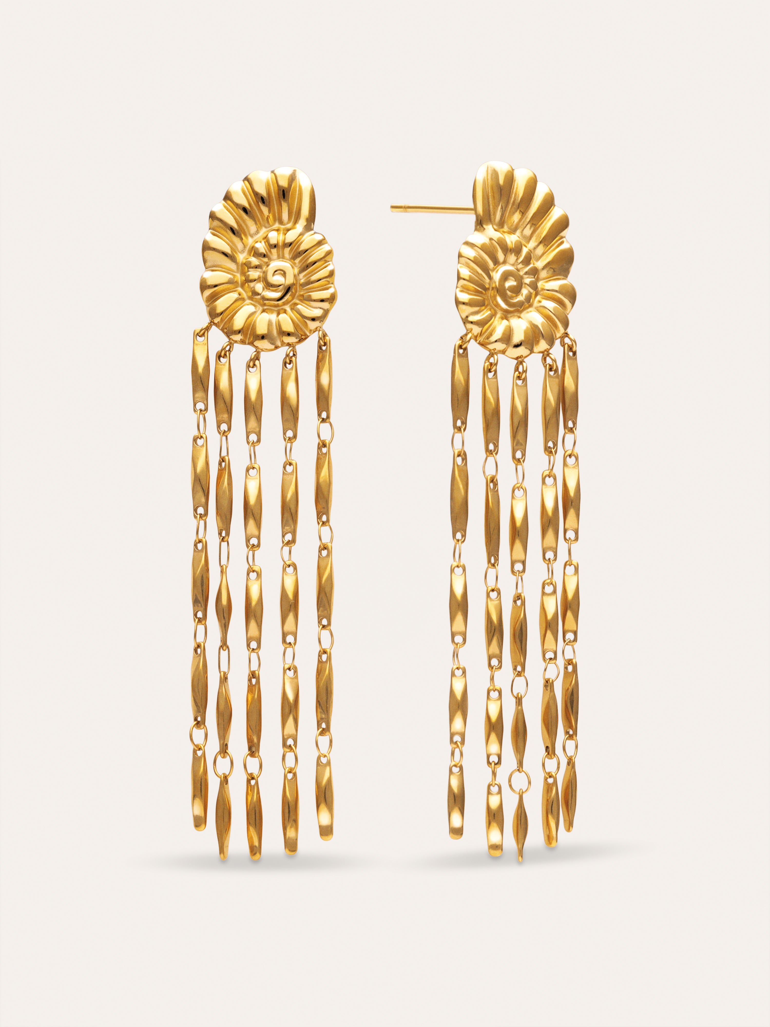 Zafira Shells Earrings Stainless Steel 18kt Gold Plated
