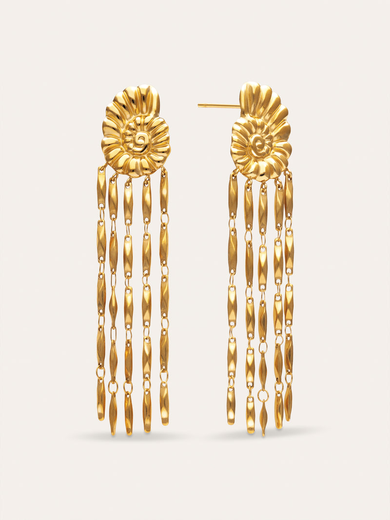 Zafira Shells Earrings Stainless Steel 18kt Gold Plated