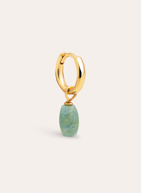 Blue Stone Gold Single Earring