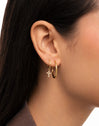 Cross Hoop Gold Single Earring