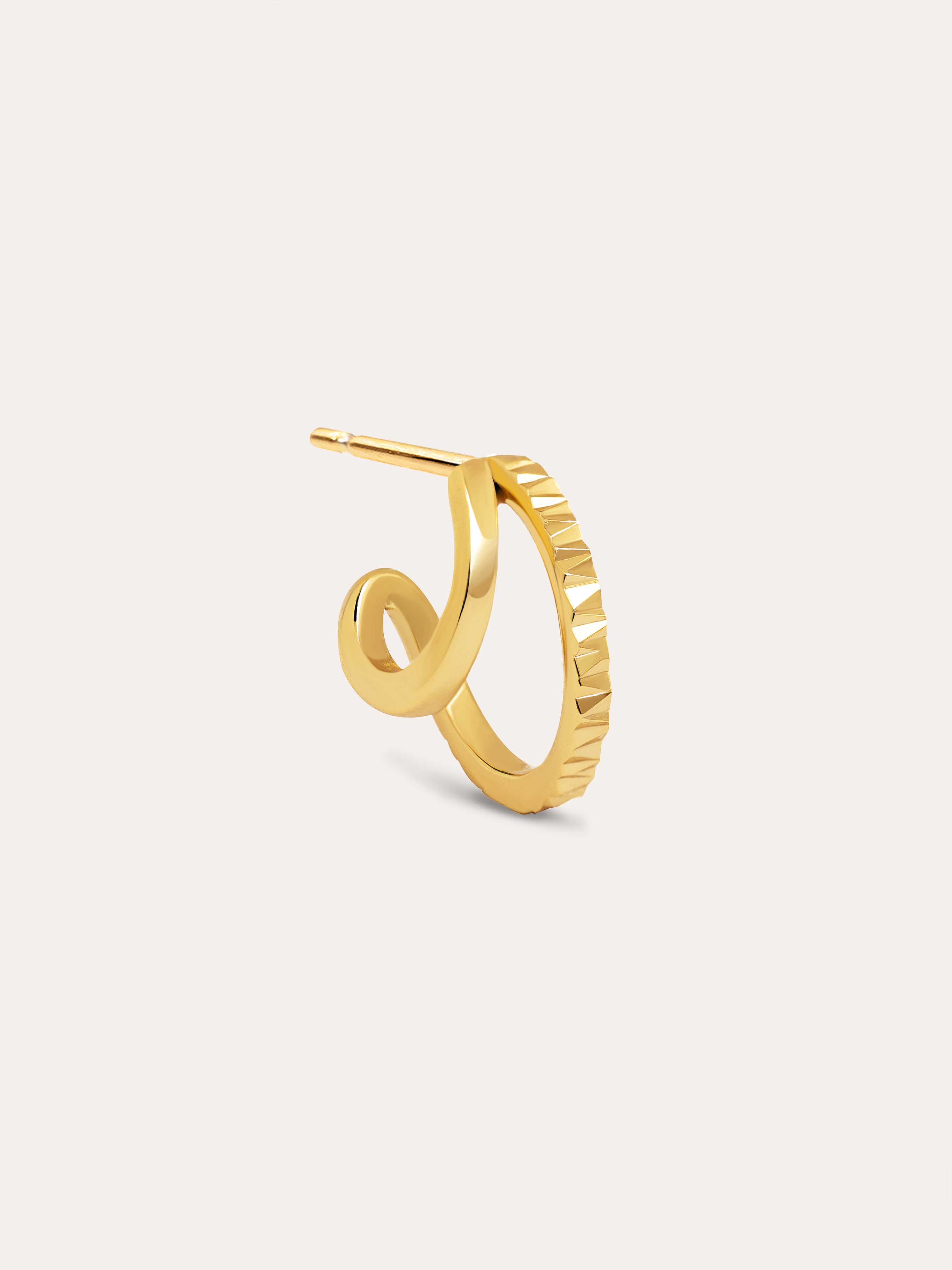 Double Light Single Hoop Gold Earring 