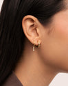 Double Spark Hoop Gold Single Earring