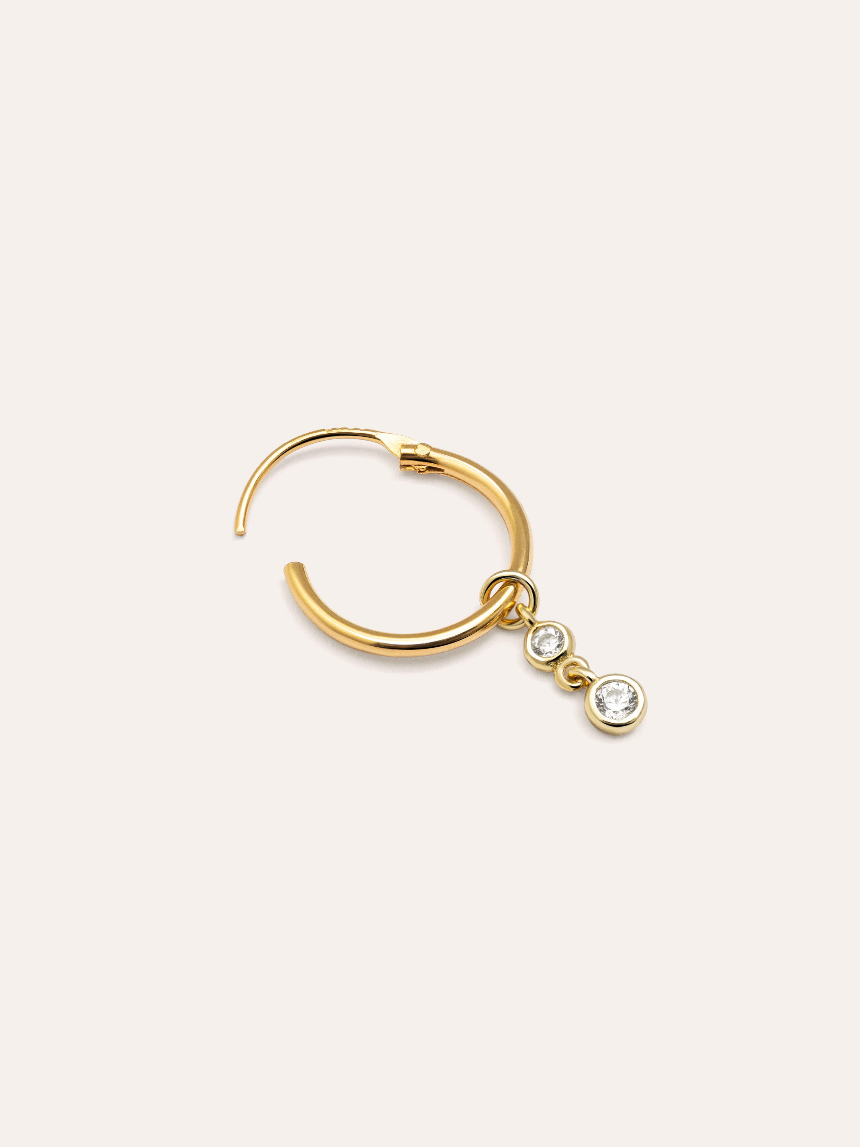 Double Spark Hoop Gold Single Earring