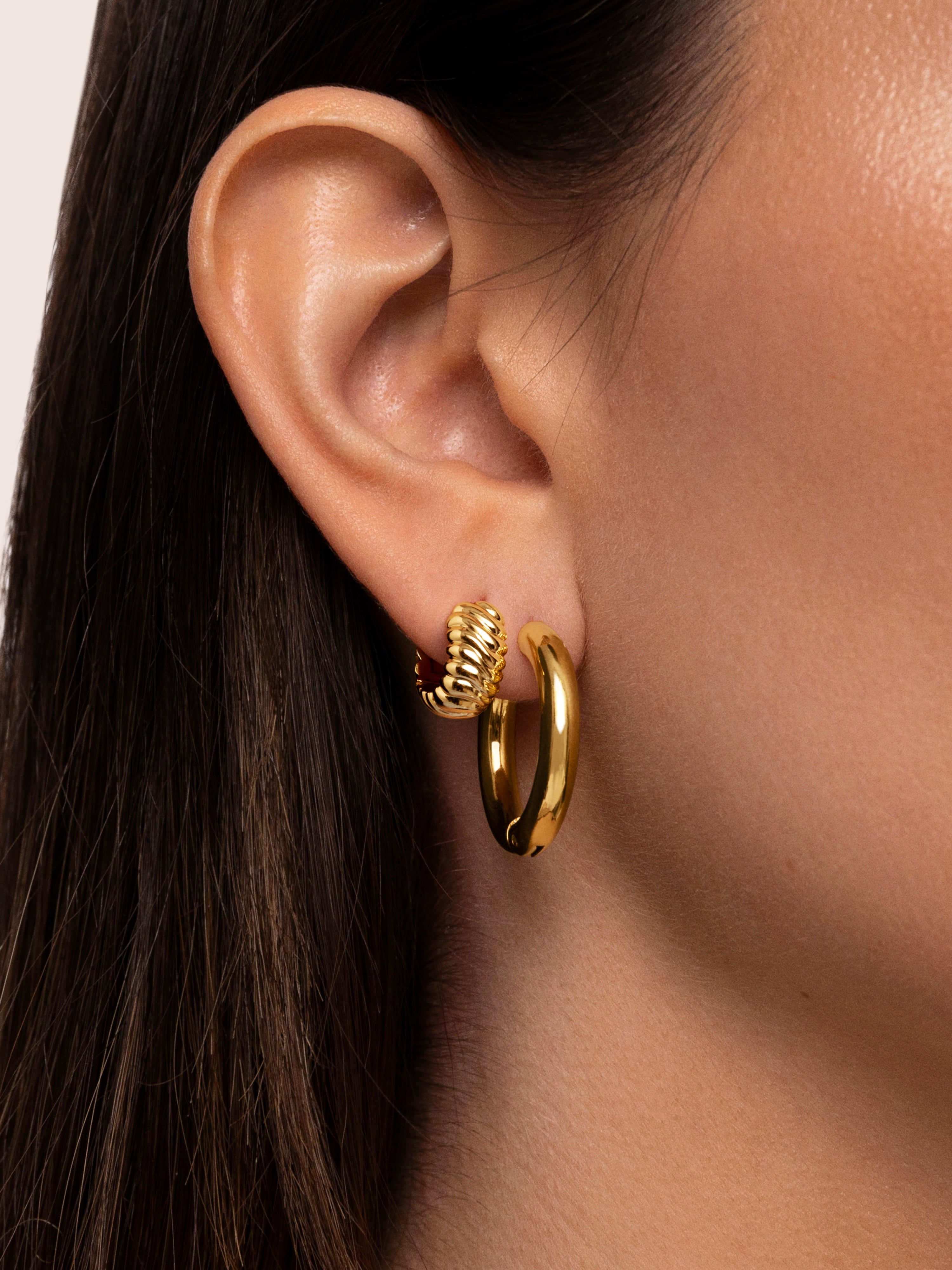 Dune Gold Hoop Single  Earring