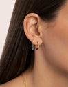 Blue Star Hoop Gold Single Earring 