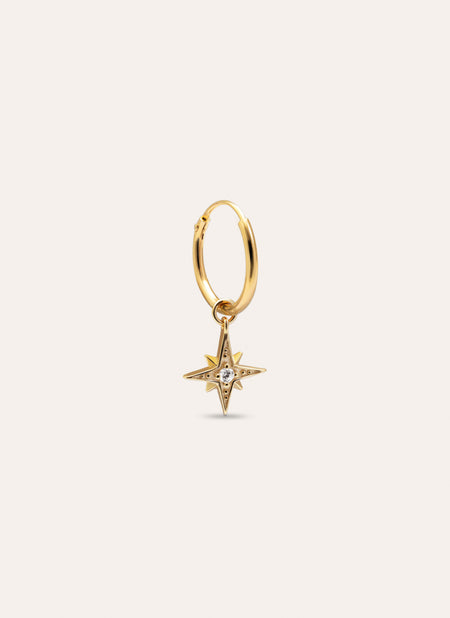 Polar Star Hoop Gold Single Earring 