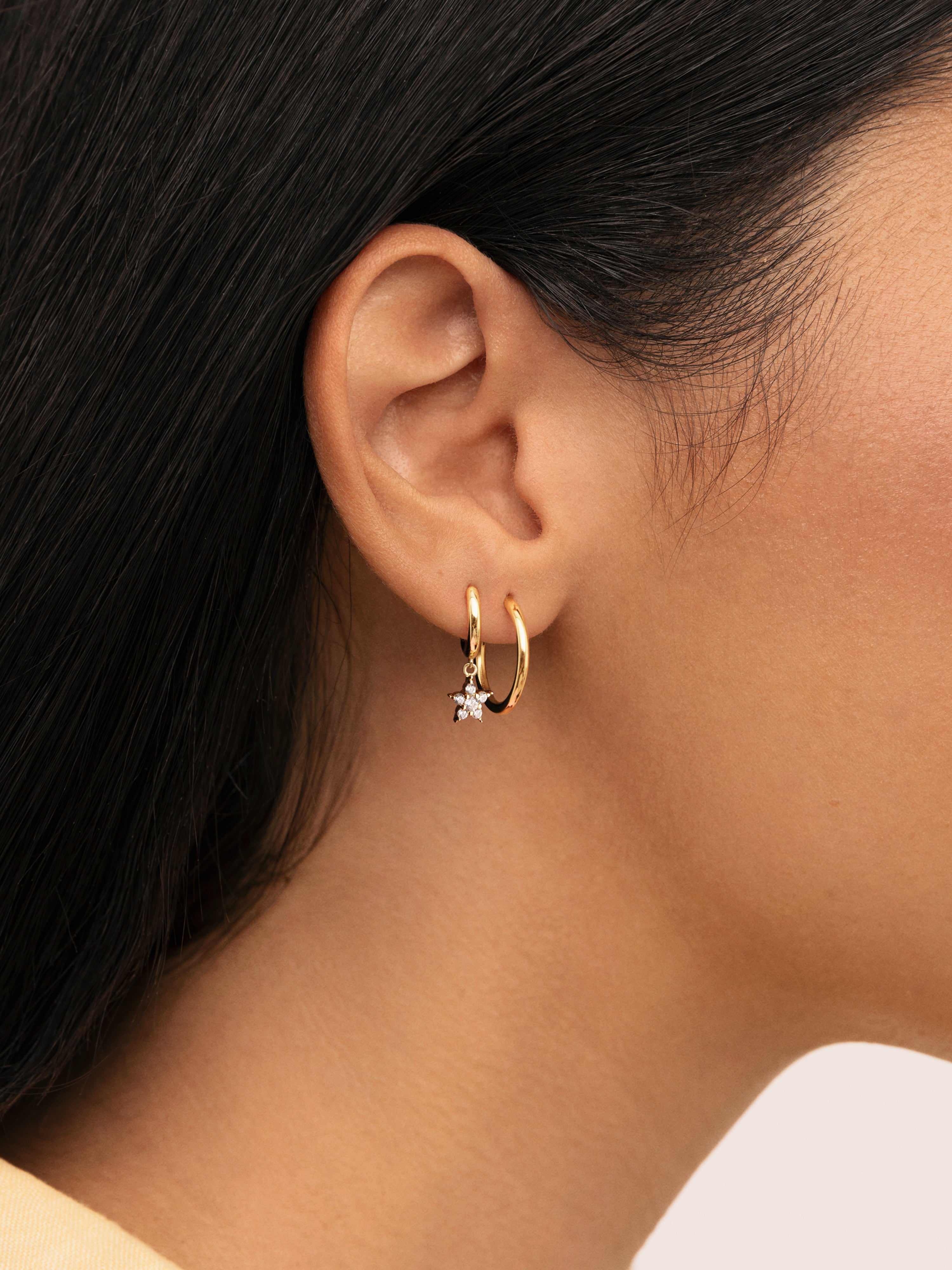 Starlight Gold Hoop Single Earring