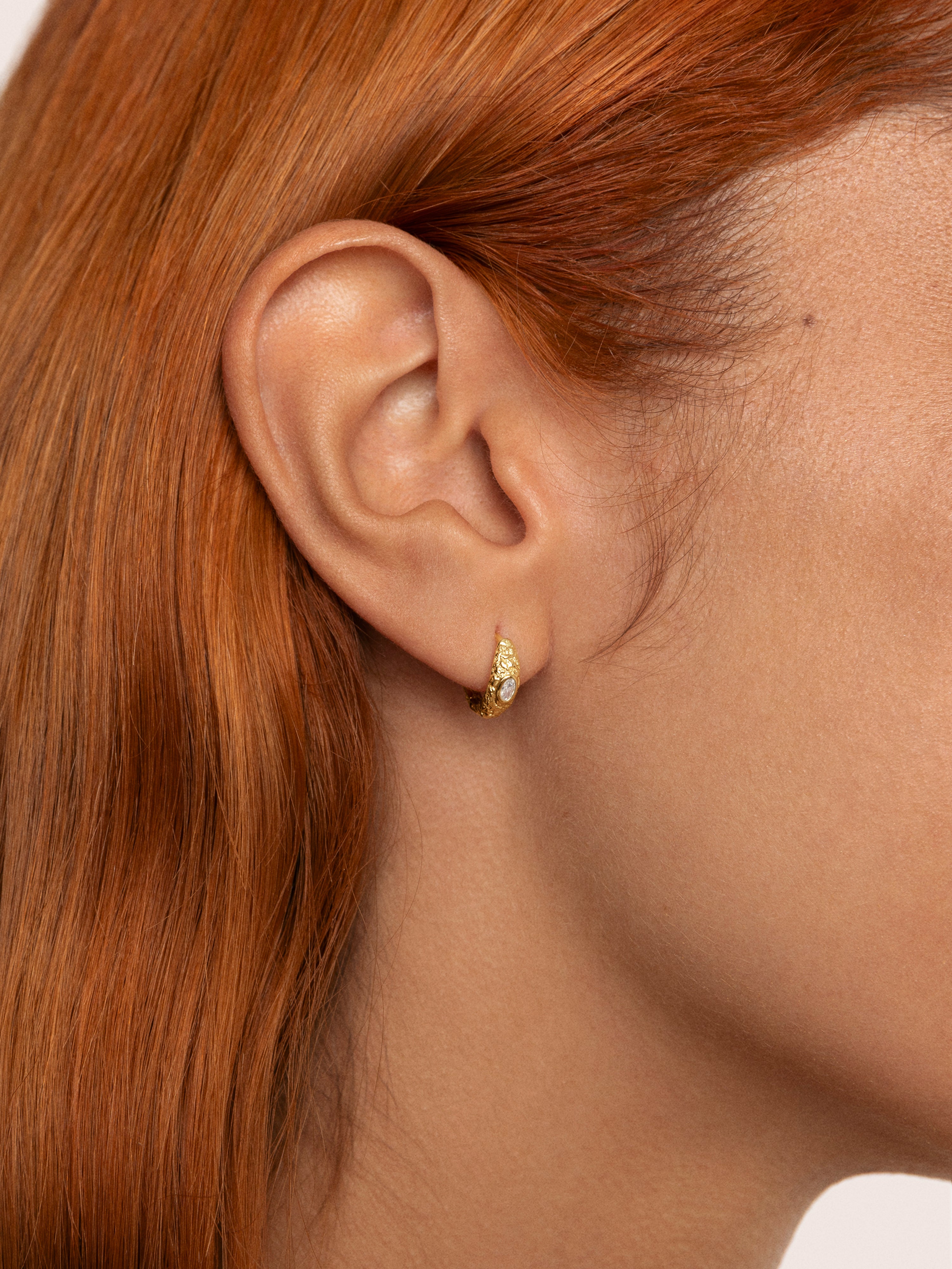 Organic River Gold Single Earring Hoop