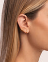 Single Hoop Earring Trio Steel Gold-Plated