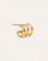 Single Hoop Earring Trio Steel Gold-Plated