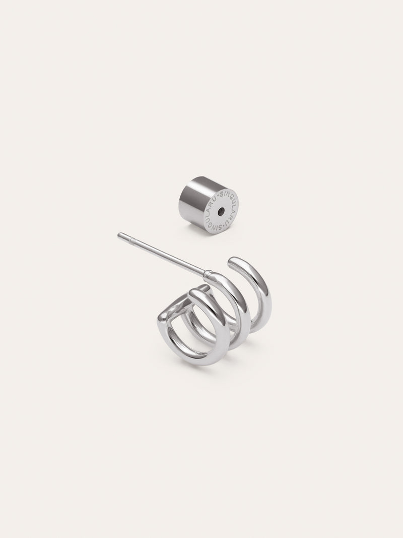 Single Hoop Earring Trio Steel