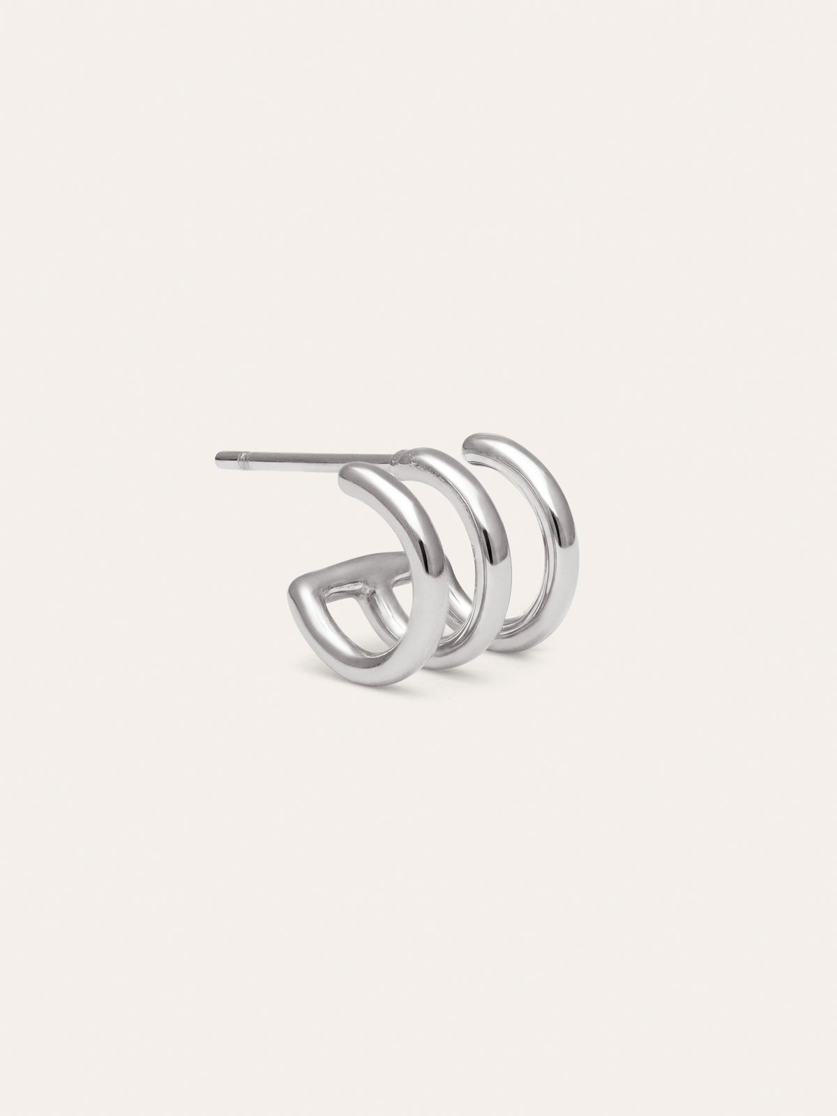 Single Hoop Earring Trio Steel