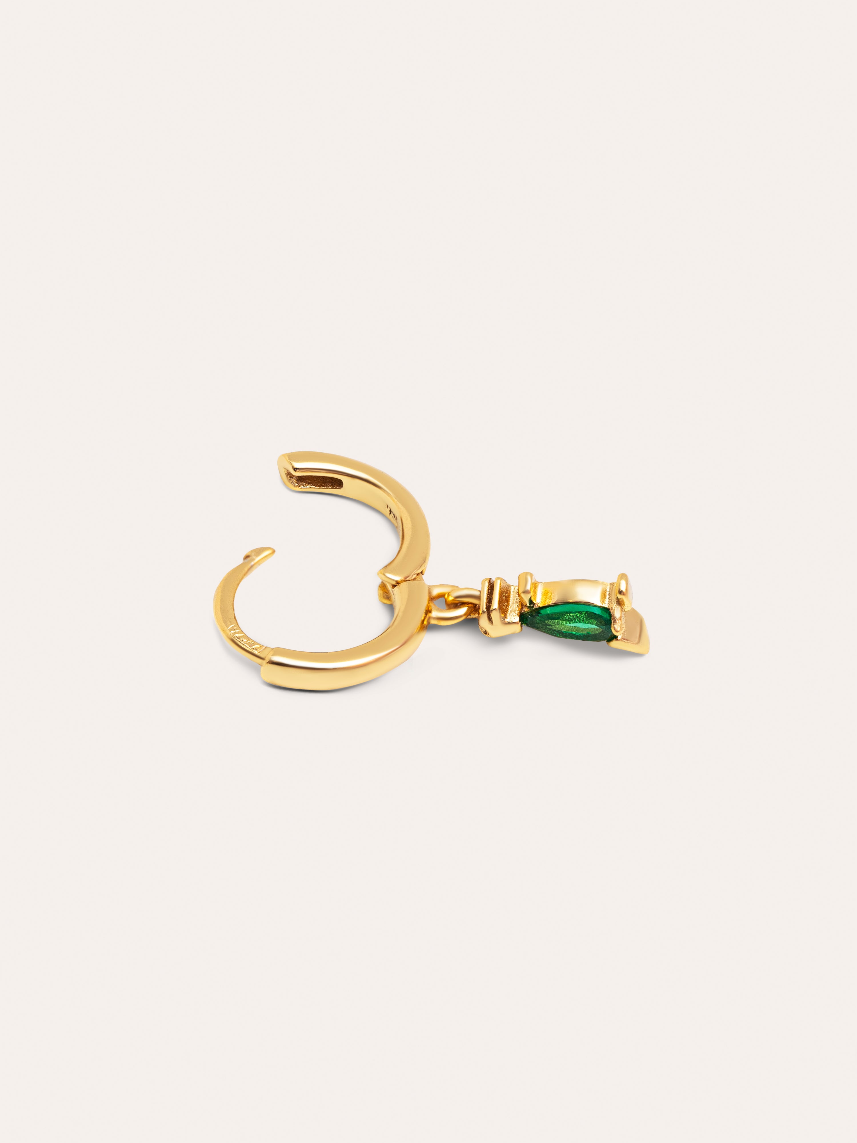 Dino T Rex Green Gold Hoop Single Earring