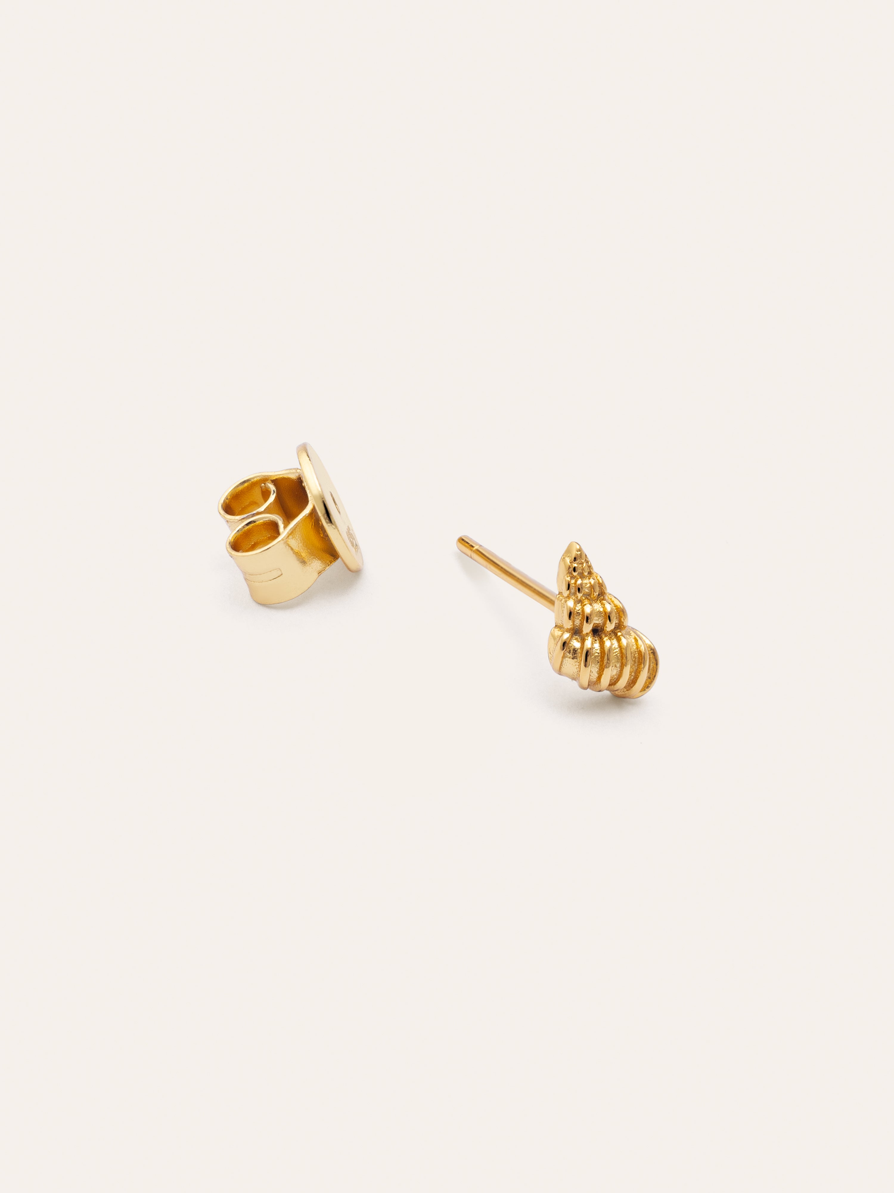 Pendiente Suelto Bali Shell Plata Baño Oro