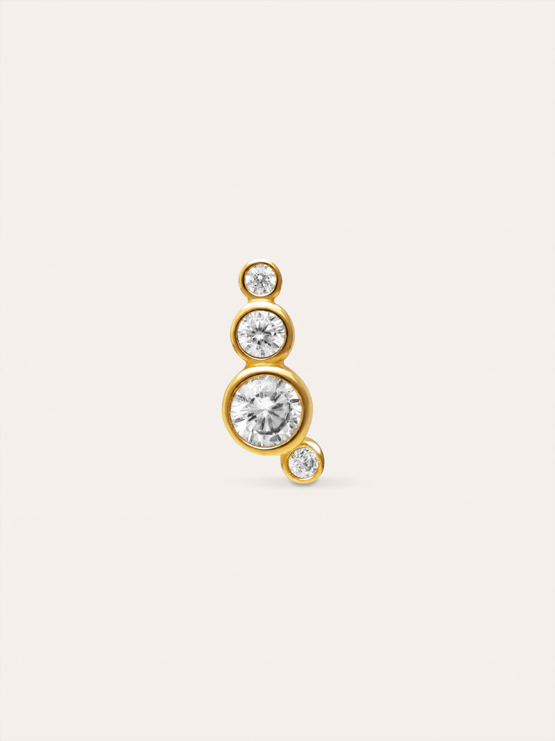 Bubbles Spark Gold-Plated Single Earring