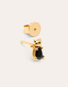 Imagen detalle de Single Earring Cat Black Gold Plated