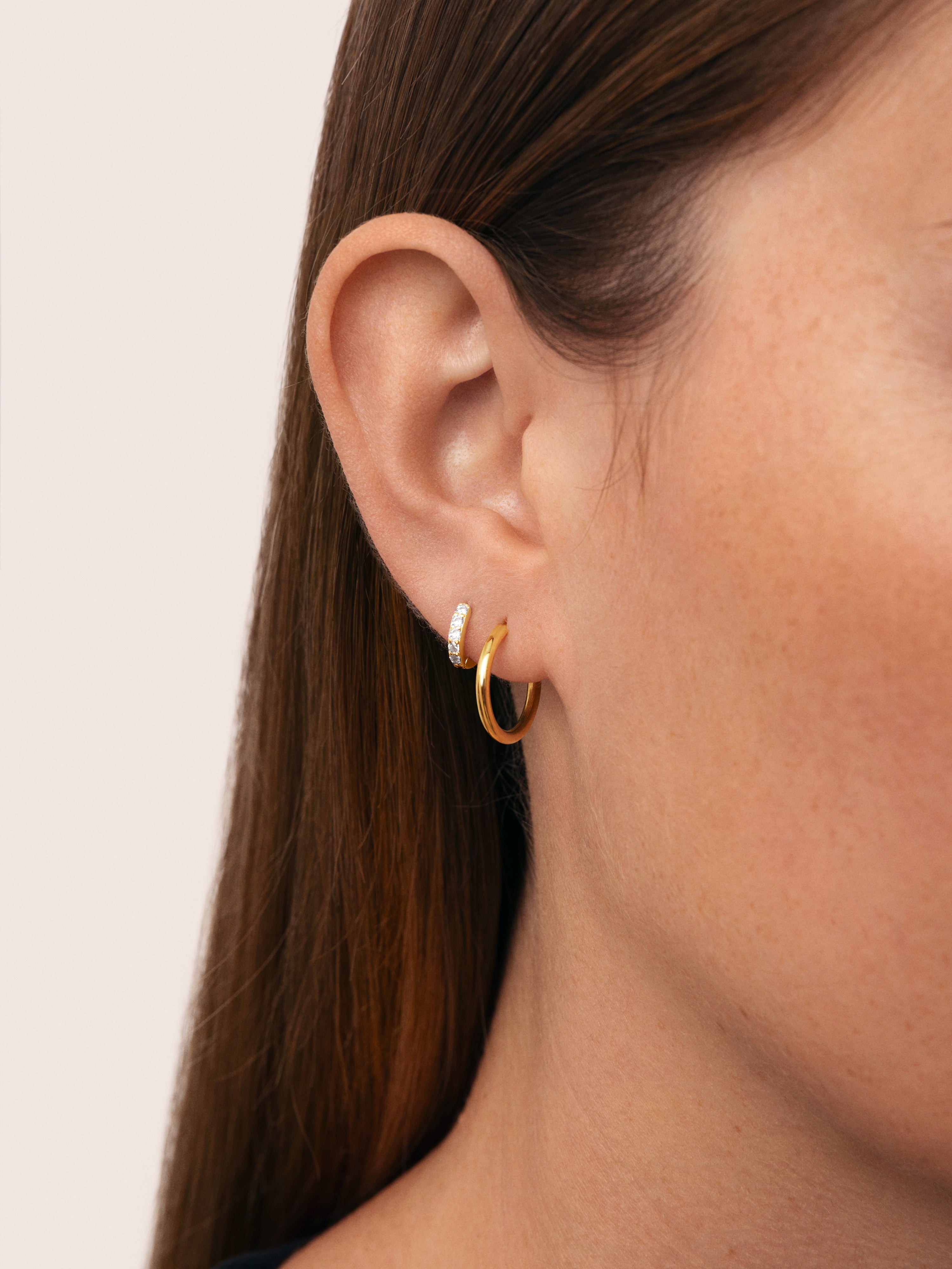 Single Hoop Earring Cleo M Gold Plated