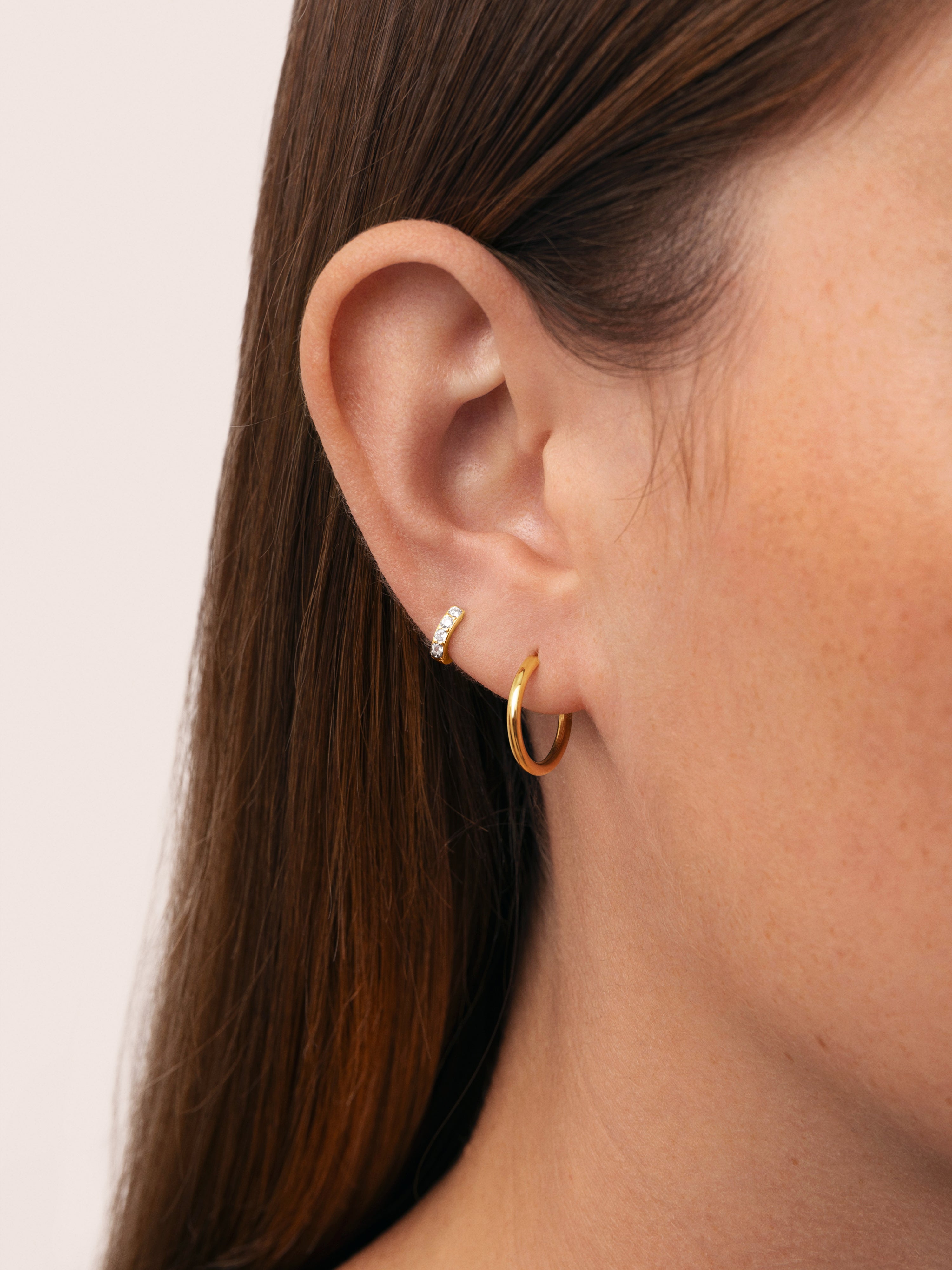 Single Hoop Earring Cleo S Gold Plated
