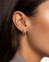Single Hoop Earring Cleo M Black Gold Plated