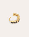 Single Hoop Earring Cleo M Black Gold Plated