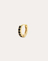 Single Hoop Earring Cleo M Black Gold Plated