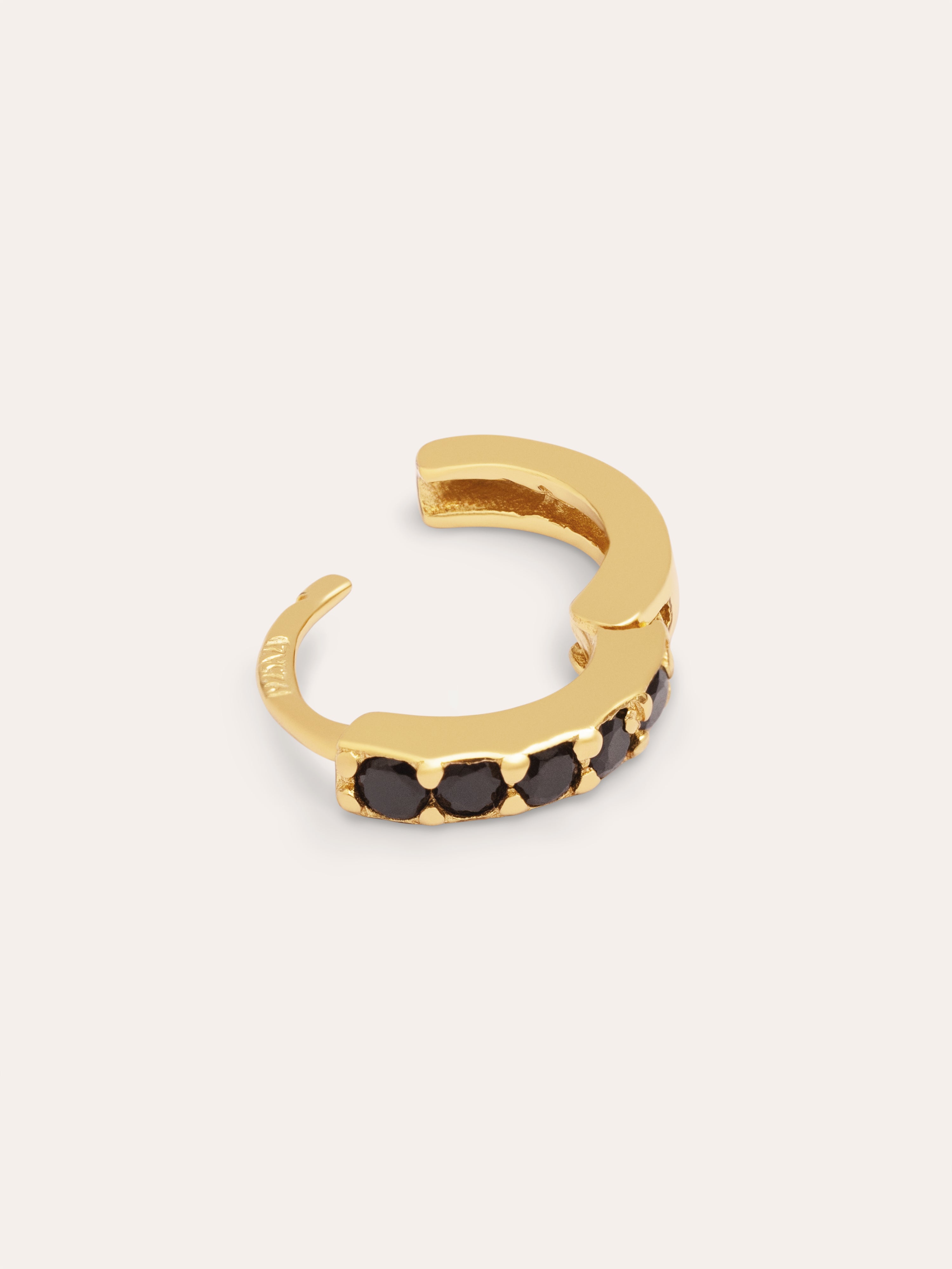 Cleo M Black Gold Hoop Single Earring