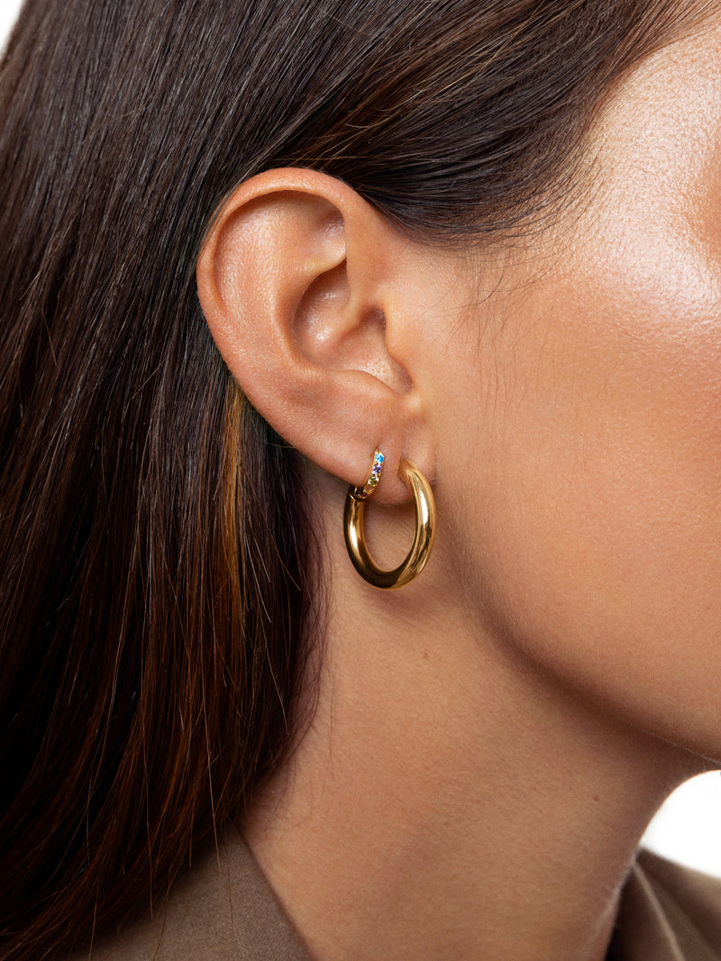 Single Hoop Earring Cleo M Colors Gold Plated