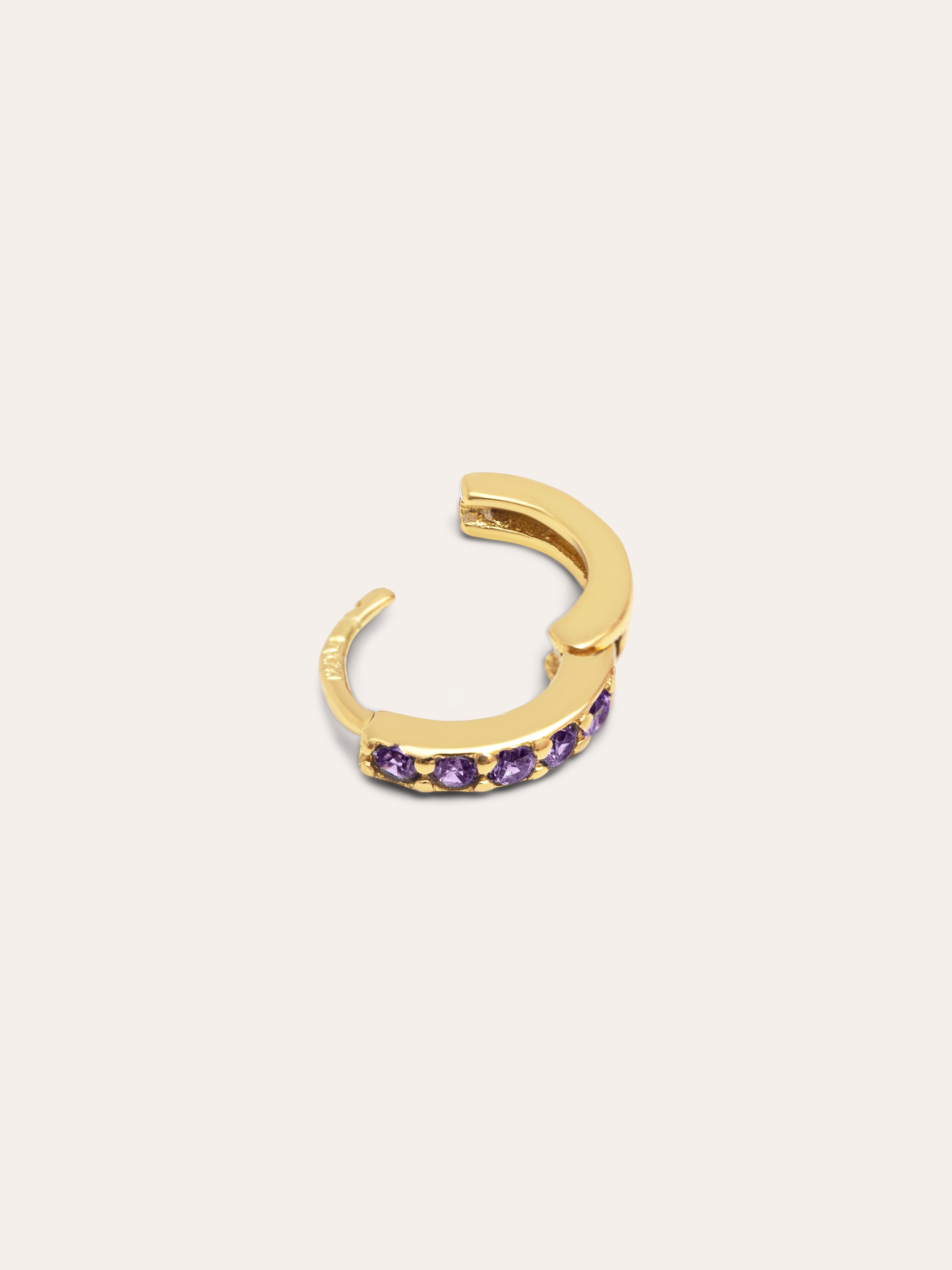 Cleo M Lavender Gold Hoop Single Earring