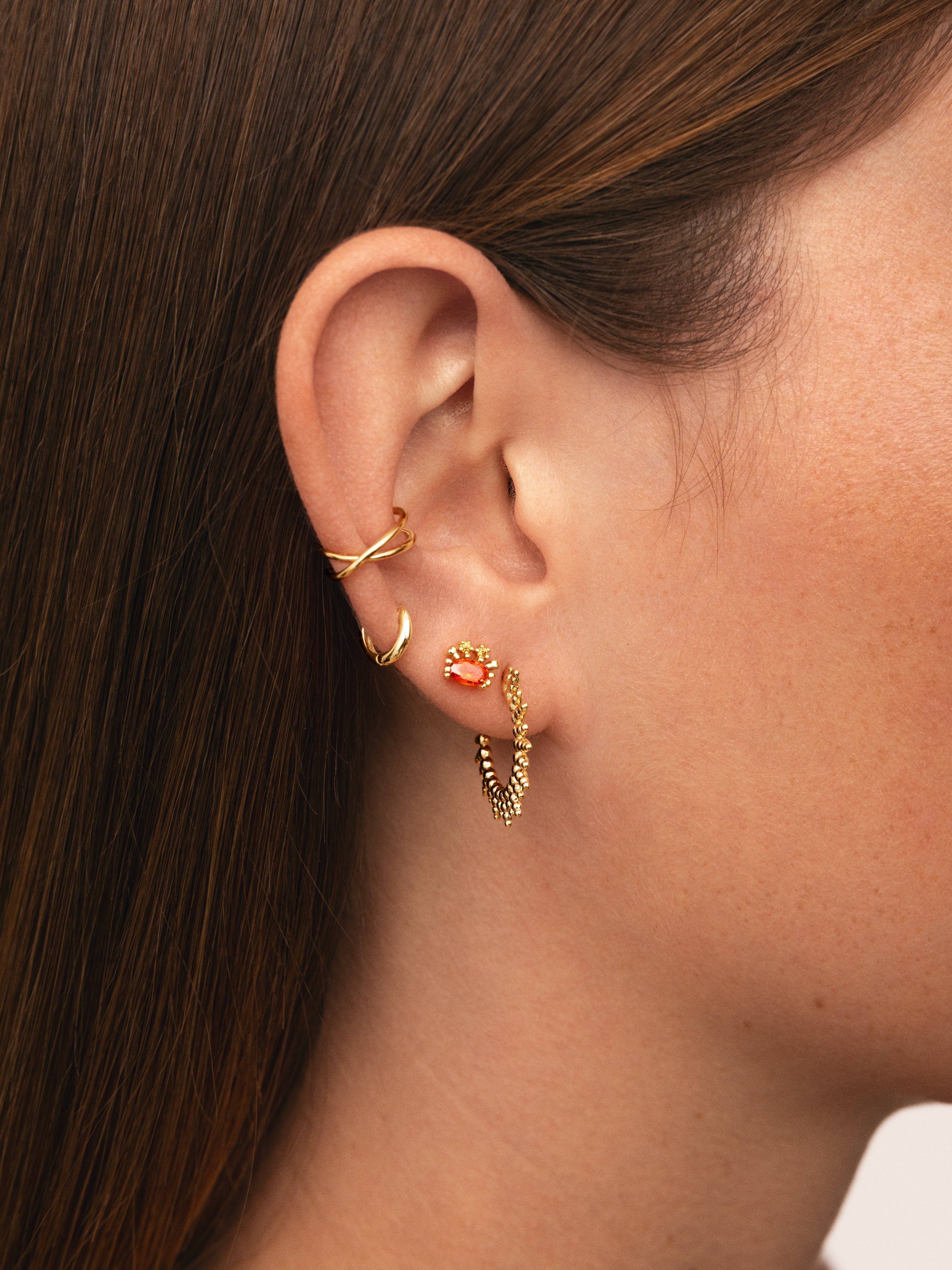 Pendientes Pebbles Sun Baño Oro
