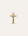 Spark Cross Steel Gold-Plated Single Earring