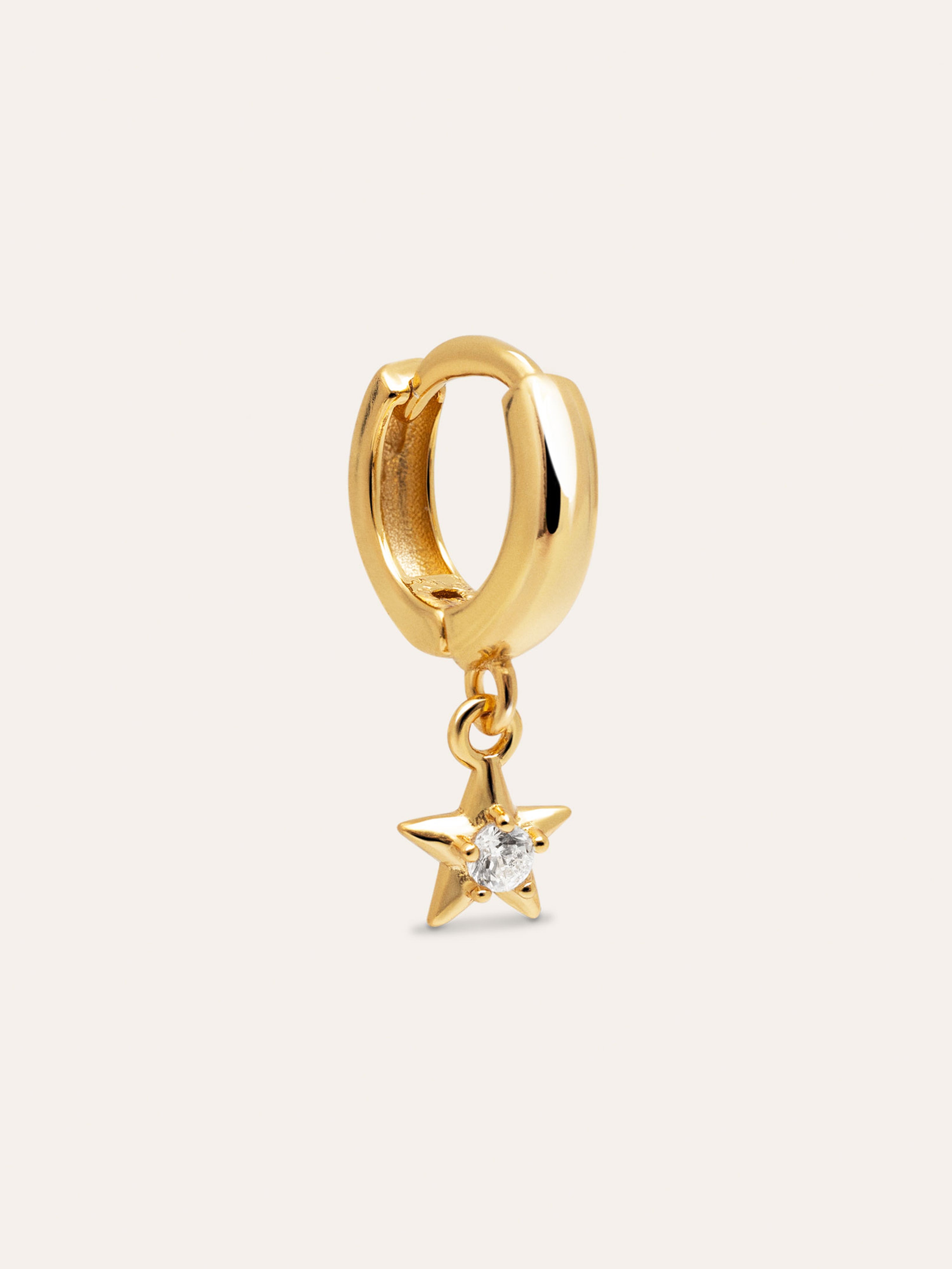 Single Hoop Earring Dance Star Gold Plated