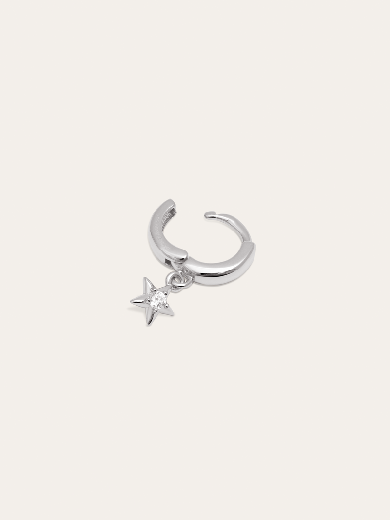 Pendiente Suelto Aro Dance Star Plata