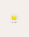 White Daisy May Gold Stainless Steel Single Earring