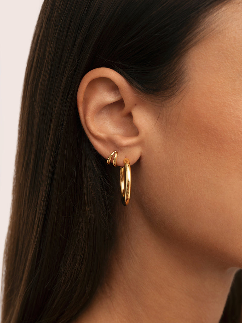 Double Loop Gold Single Earring