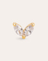 Double Marquise Gold Single Earring 