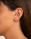 Double Marquise Silver Single Earring 