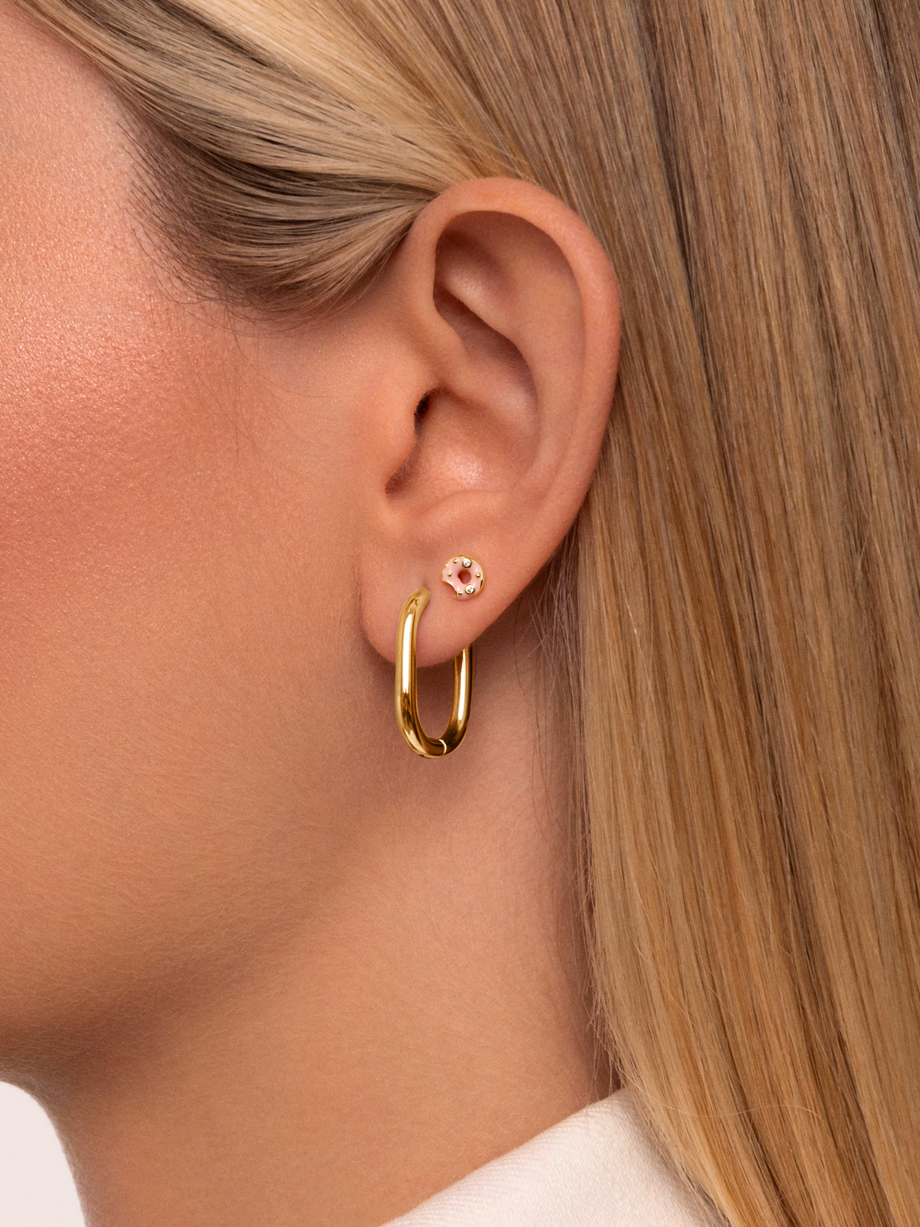 Doughnut Gold Single Earring