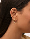 Double Tressia Gold Single Earring
