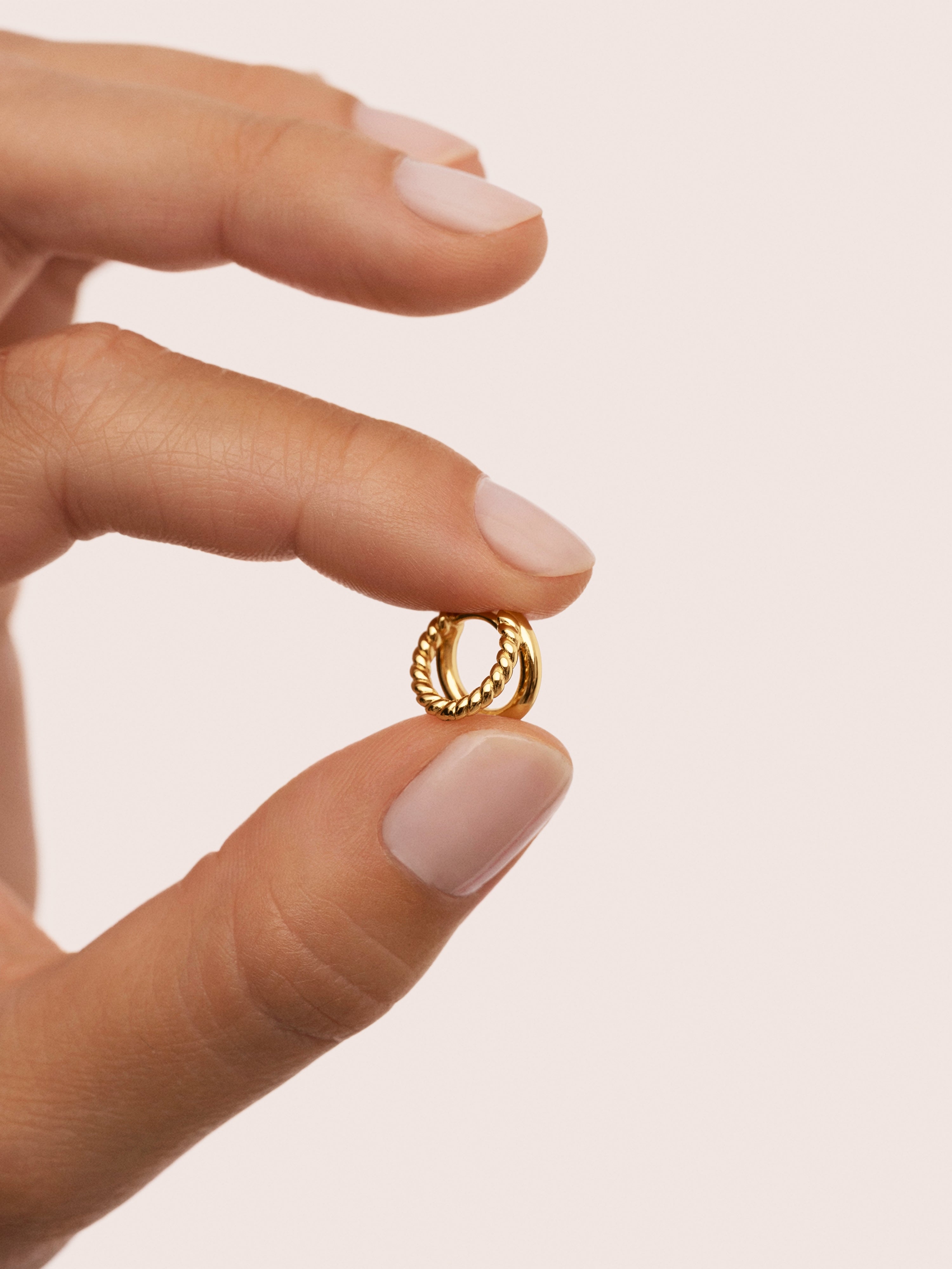 Double Tressia Gold Single Earring