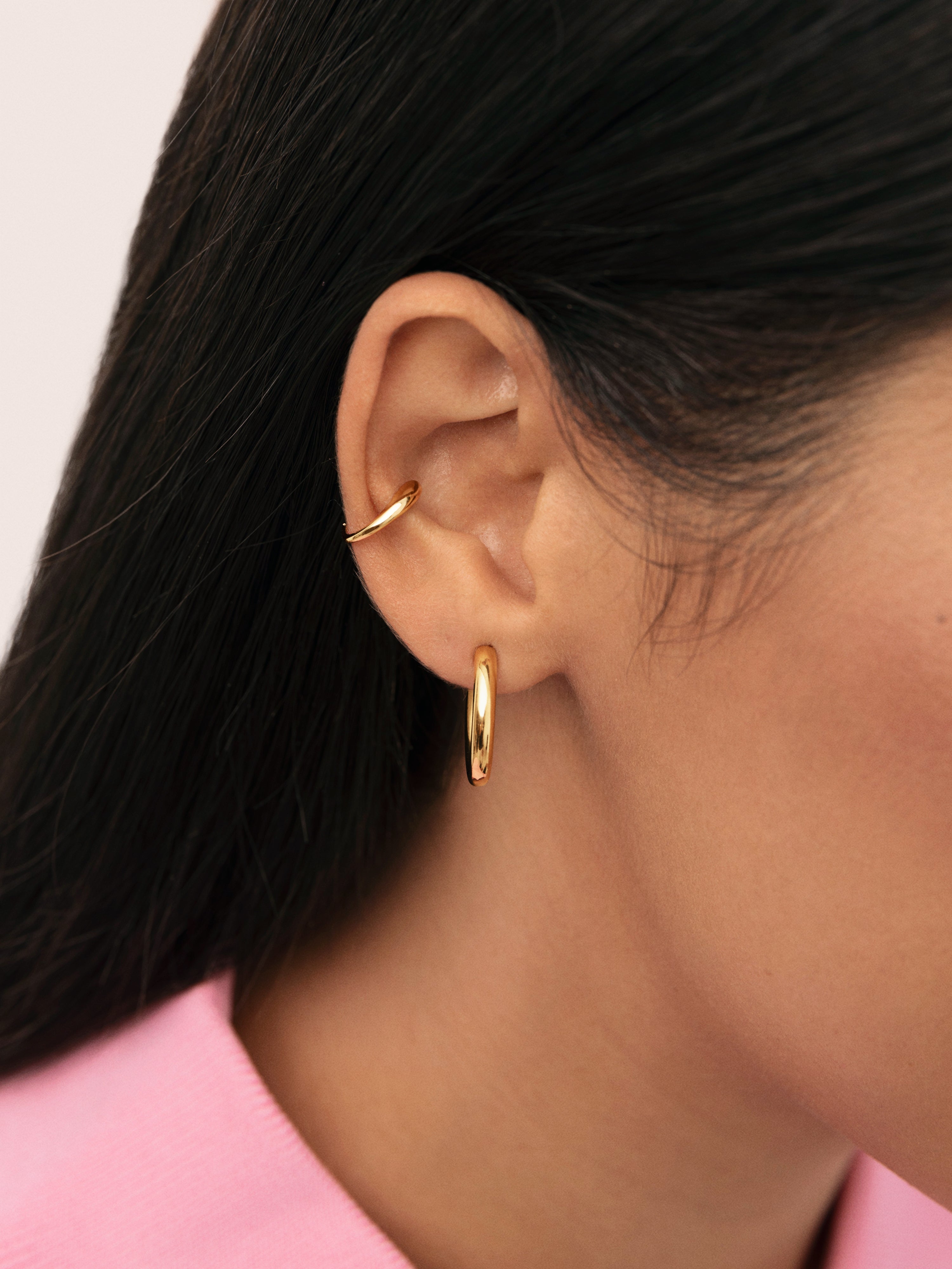 Drop Gold Ear Cuff Single Earring