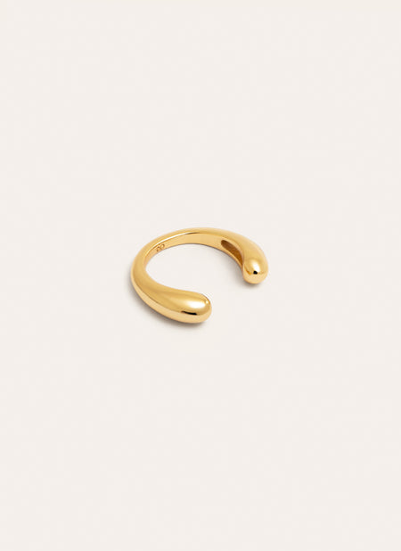 Pendiente Suelto Ear Cuff Gota Plata Baño Oro