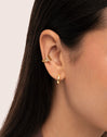 Triple cross Ear Cuff Gold Single Earring 