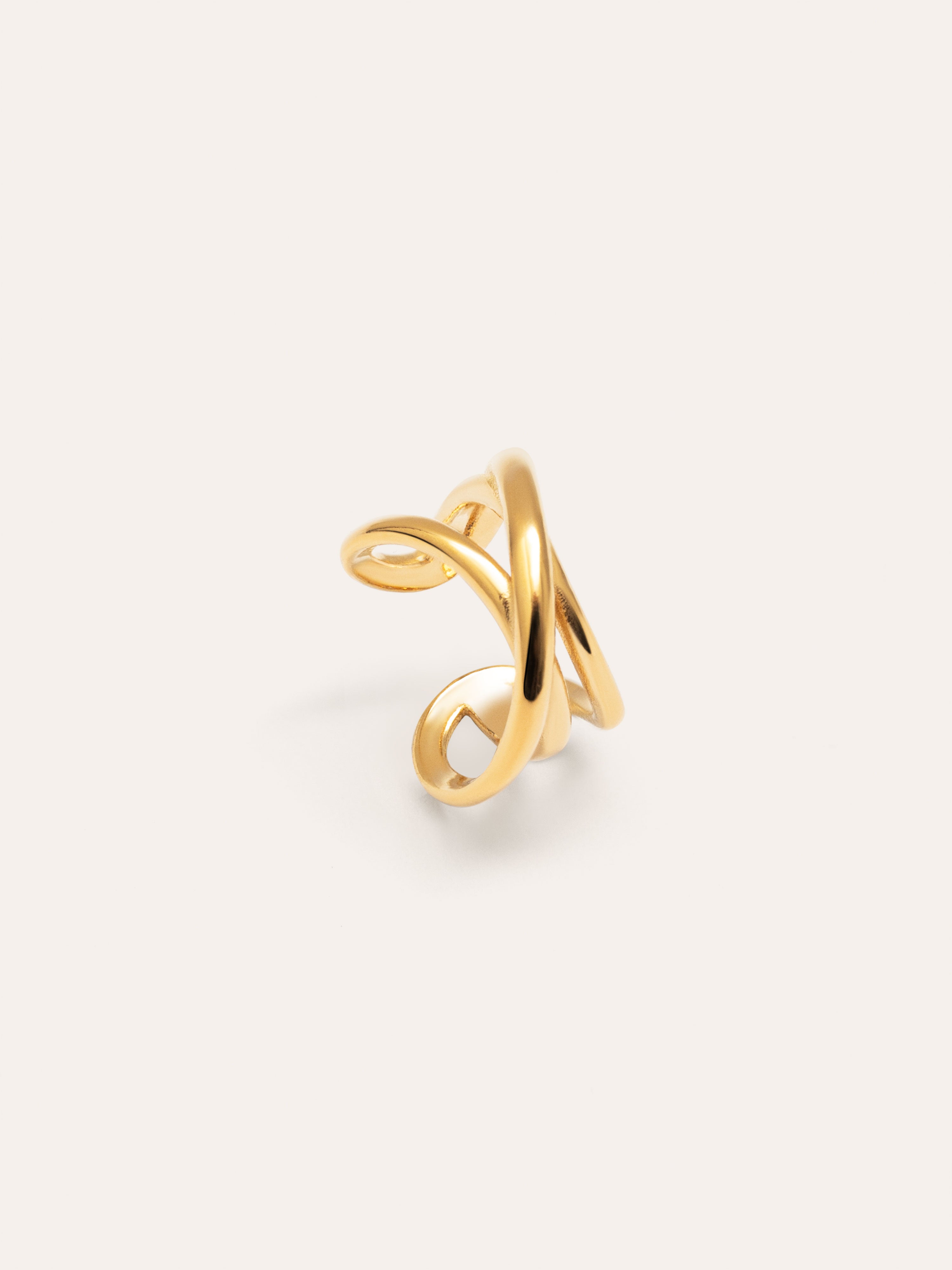 Triple cross Ear Cuff Gold Single Earring 