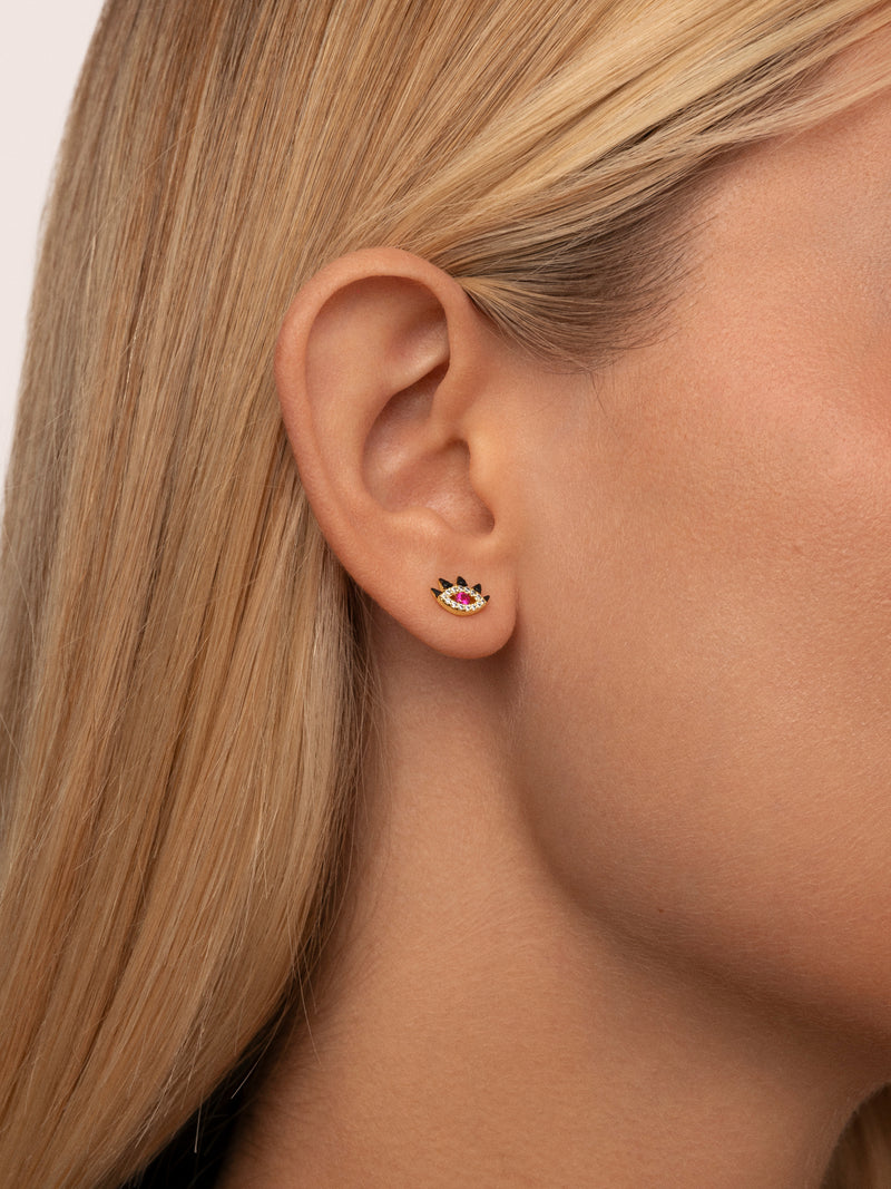 Eye Colors Gold Single Earring 