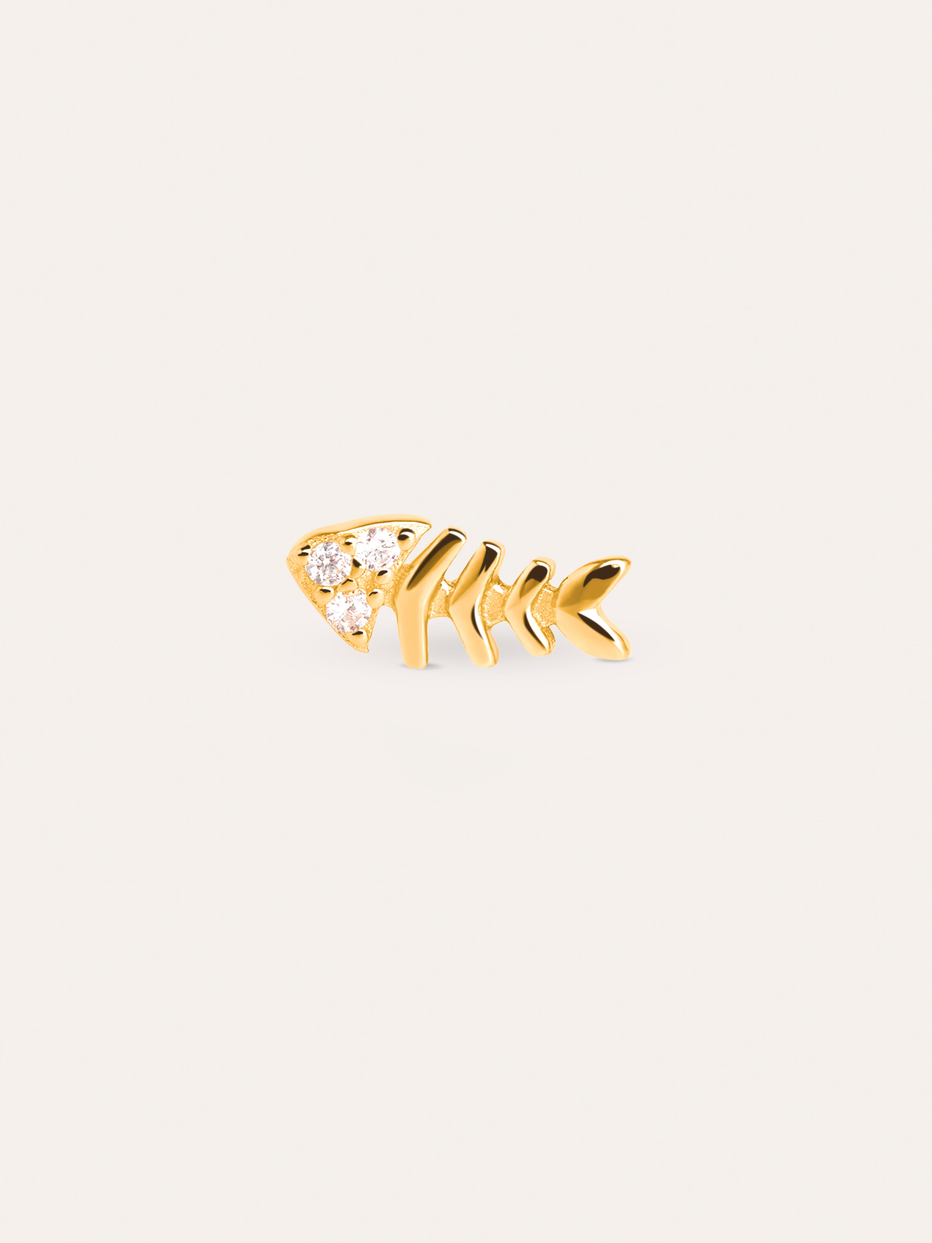 Pendiente Suelto Fishbone Spark Baño Oro