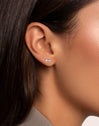 Fishbone Spark Silver Single Earring
