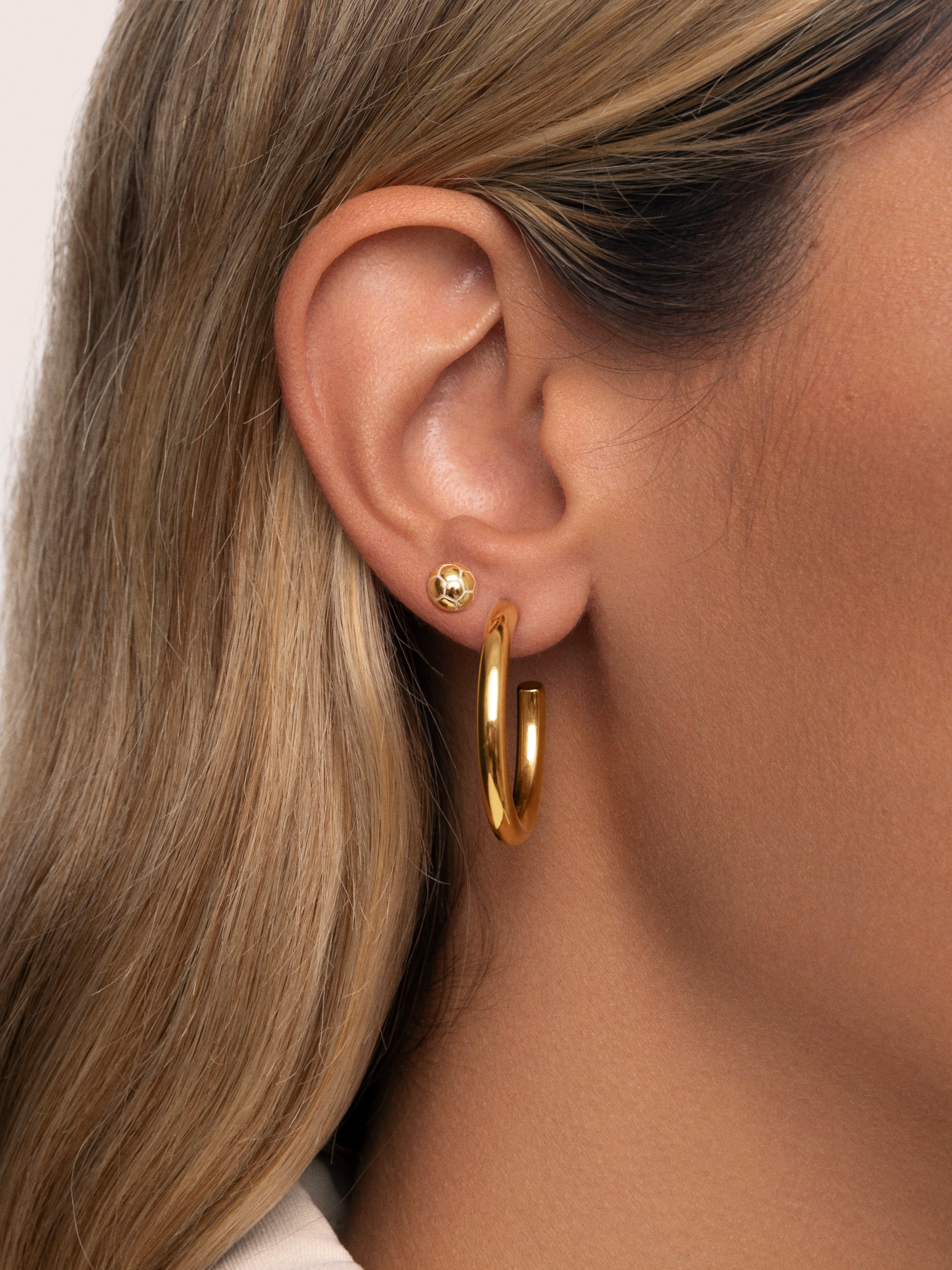 Football Gold Single Earring 